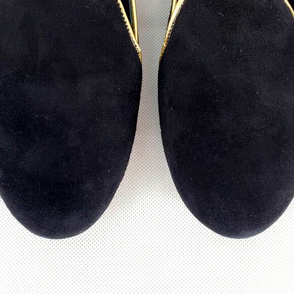 Brian Atwood Claudelle Mens Suede Black Smoking Slippers 8 Black Slip on Loafers - Picture 6 of 12